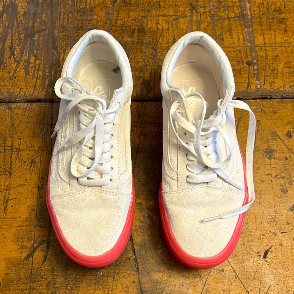 Platform Vans with neon pink